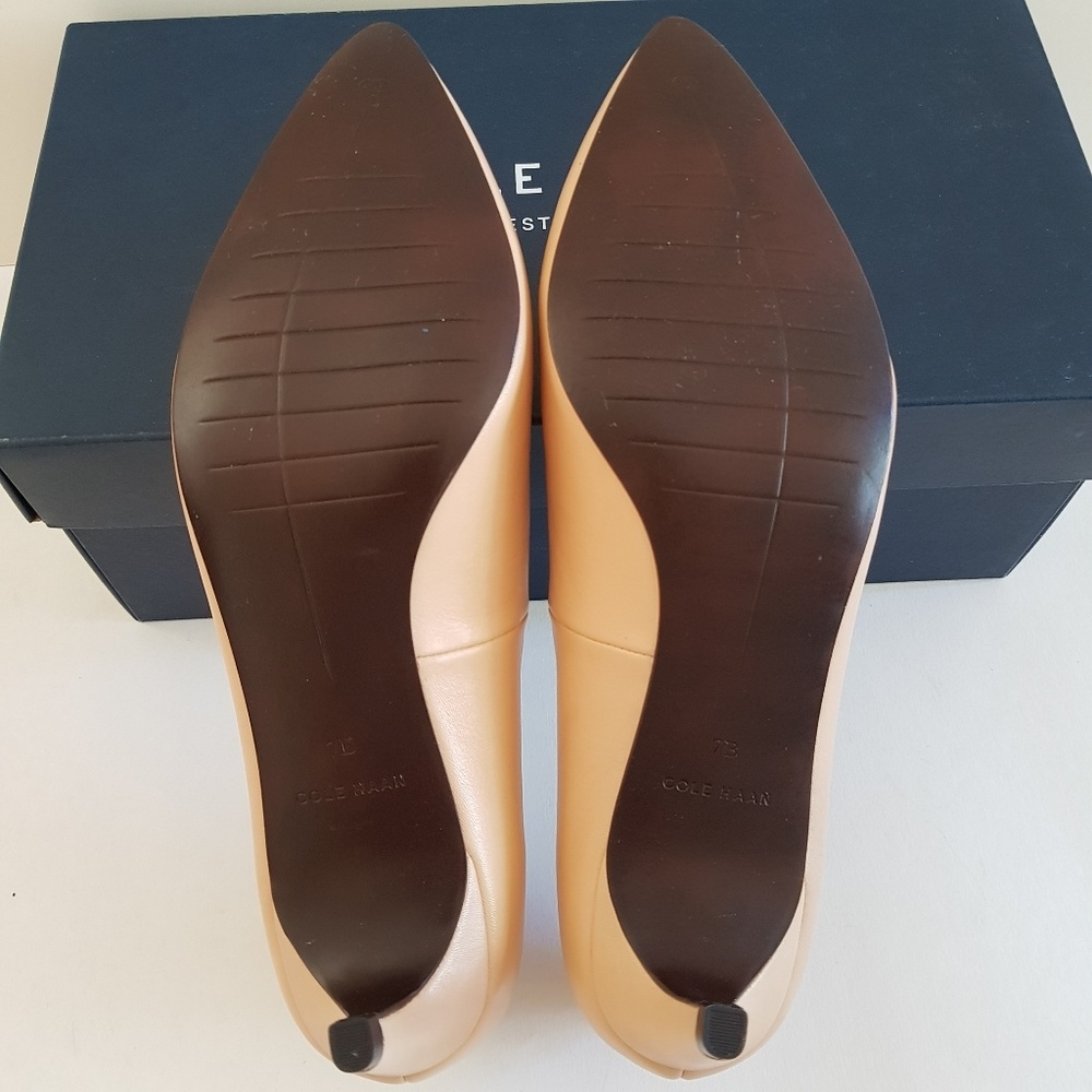 New COLE HAAN Amela Grand Pump 45mm Nude Leather - Picture 6 of 8